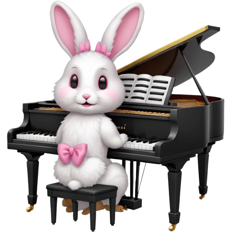 rabbit playing piano emoji