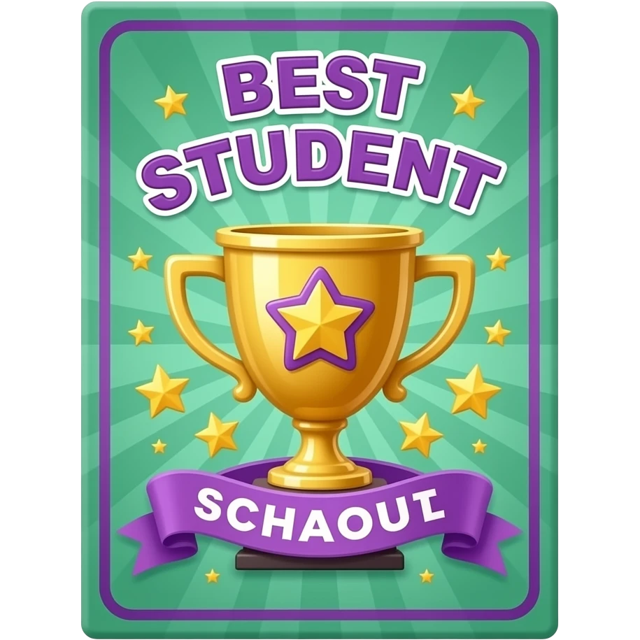 green purple School Wall posters best student without people on frame, transparent background inspired by barbie colour pallete emoji