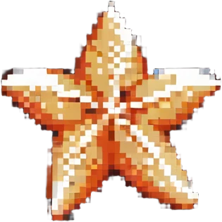 pixel art starfish in bright colors emoji
