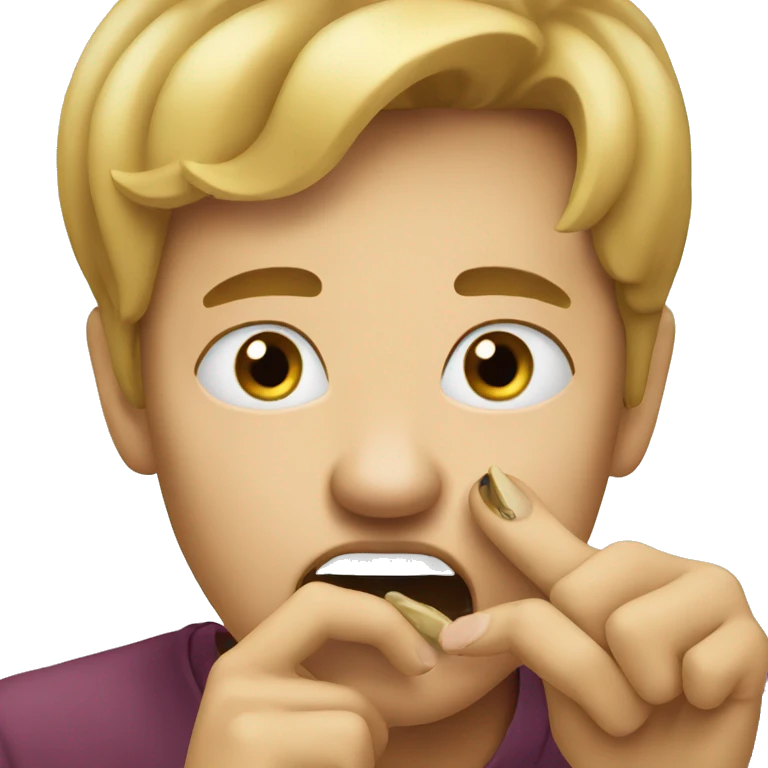 someone biting their nail emoji