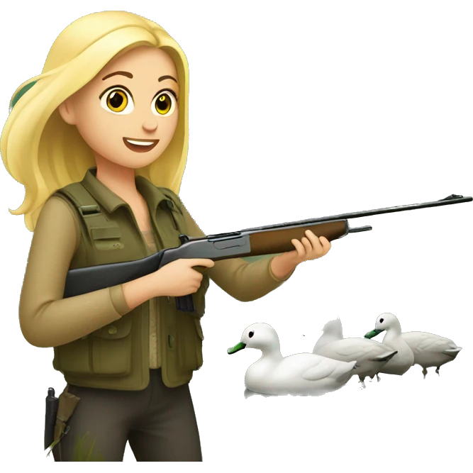 Blonde girl hunting ducks emoji