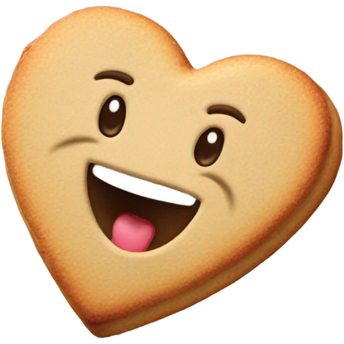 Heart eating a cookie emoji