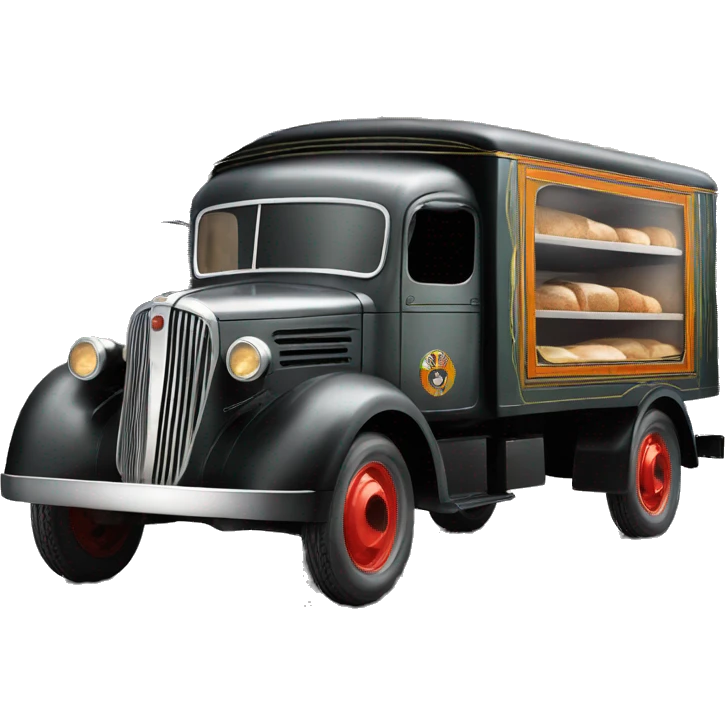 Art Deco Very long 1937 bread truck side view  emoji