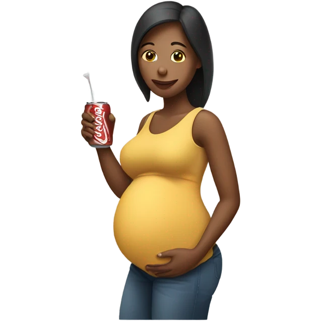 pregnant woman drinking soda emoji