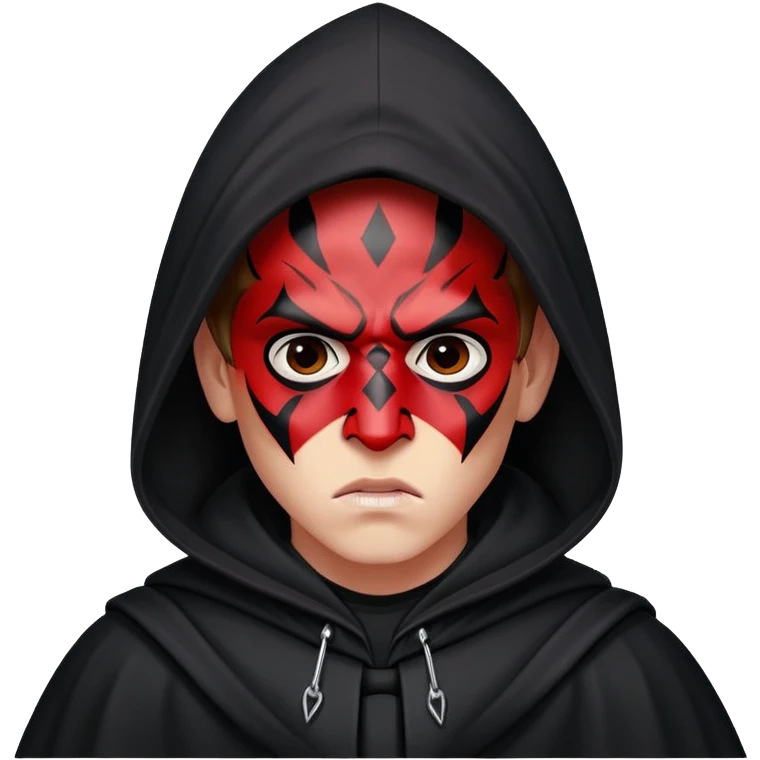 Mad boy with Darth maul cloak and hood emoji