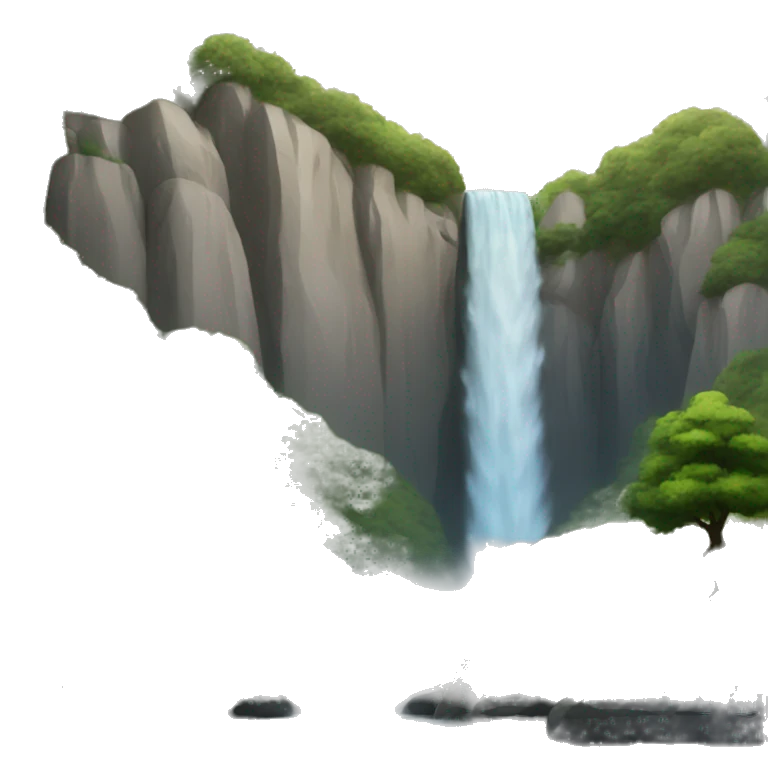 Waterfall in mountain emoji