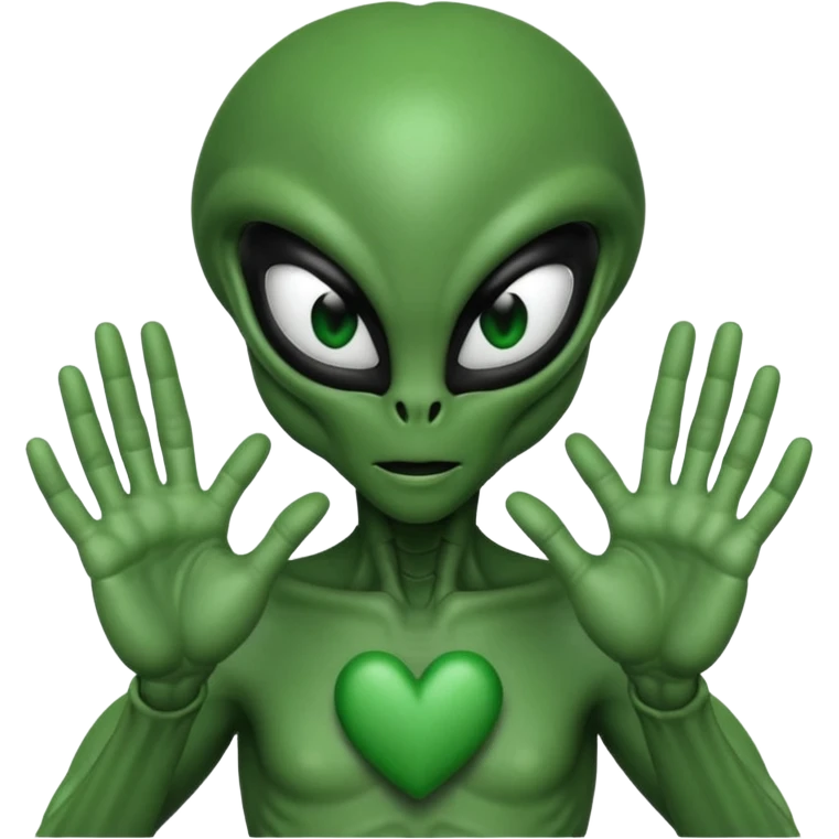 xenomorph from the movie Alien making heart sign with hands emoji