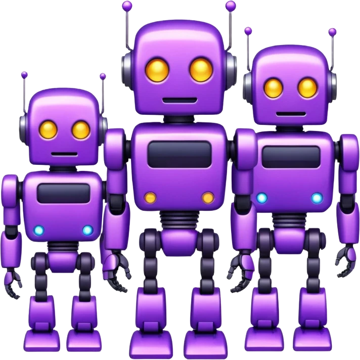 glitter purple robots emoji
