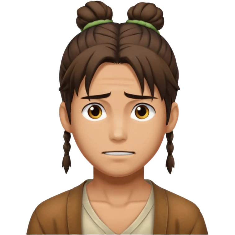 eren jeager with hair Half-up man bun emoji