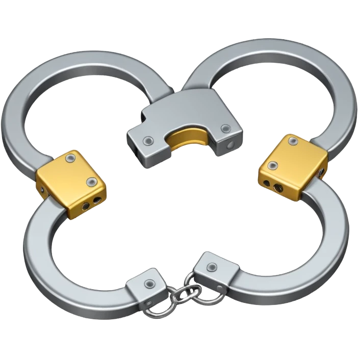 Handcuffs – shiny metal cuffs emoji