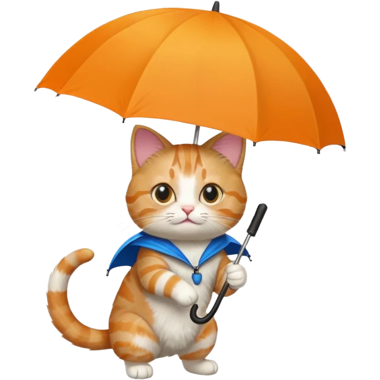 Skydiving cat with umbrella  emoji