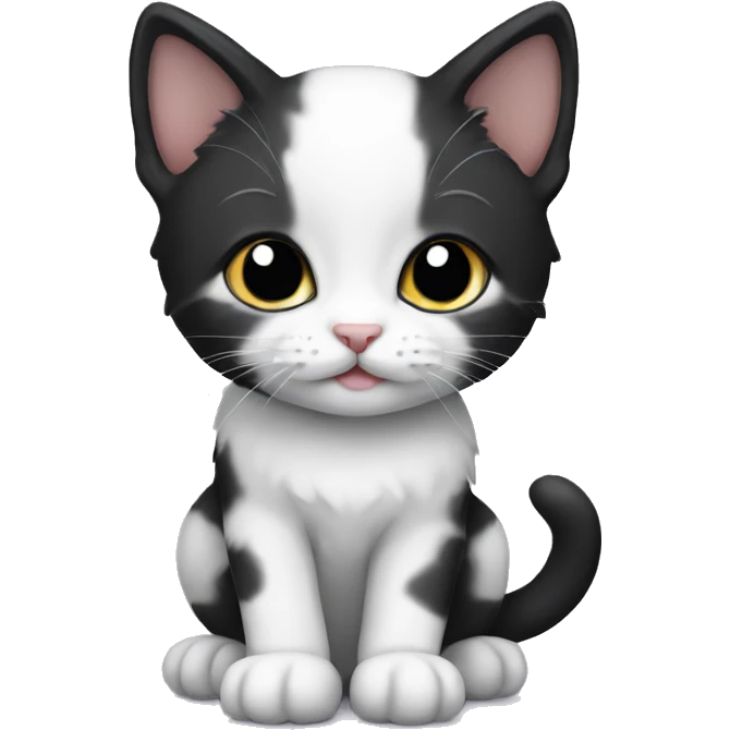 Black and white kitten emoji