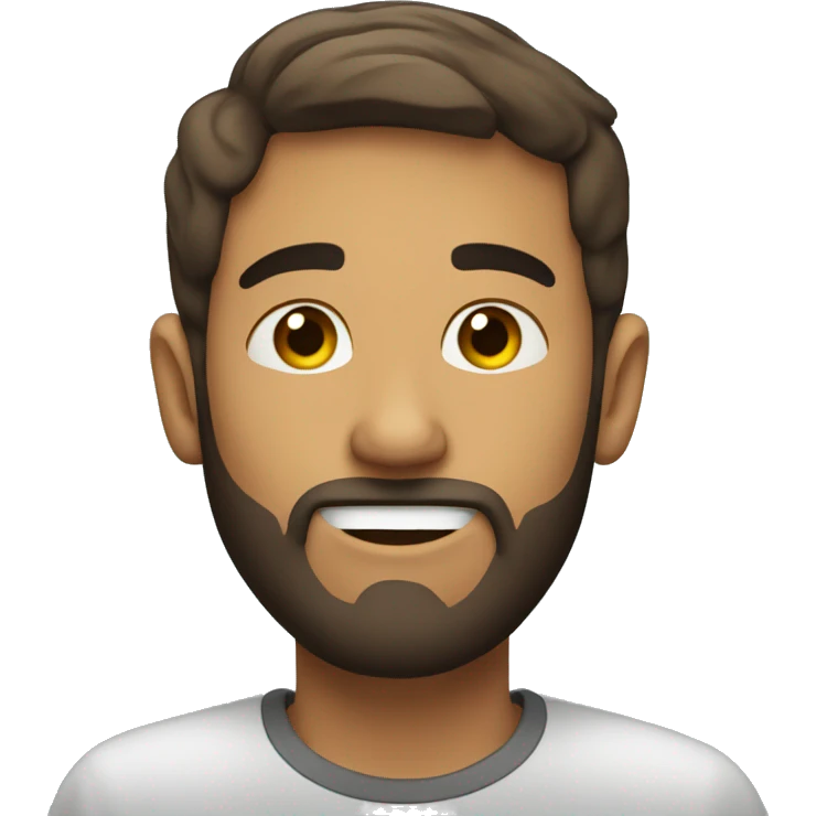 young man face with beard  hearing and approving what he hears emoji