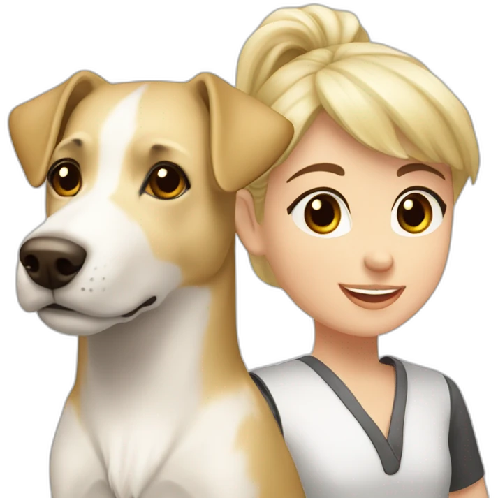 Parson Russell With girl blond emoji