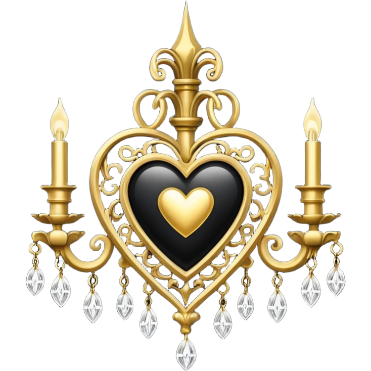 heart with gothic chandelier emoji