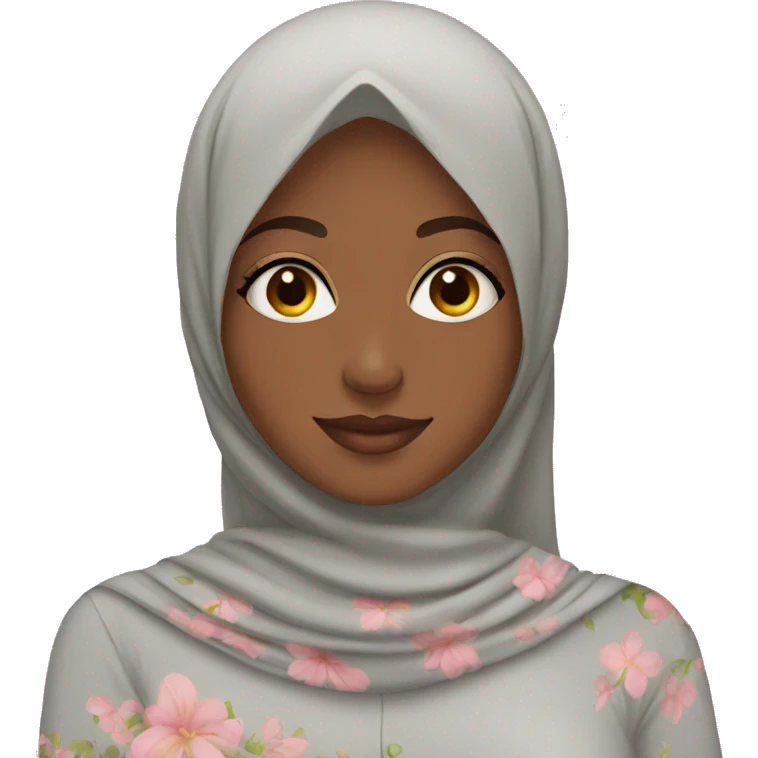 hijabi girl with flowers emoji