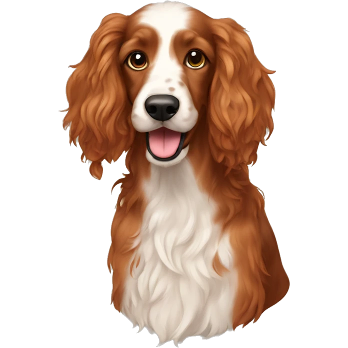 Milo the Mini Irish Setter + Poodle emoji
