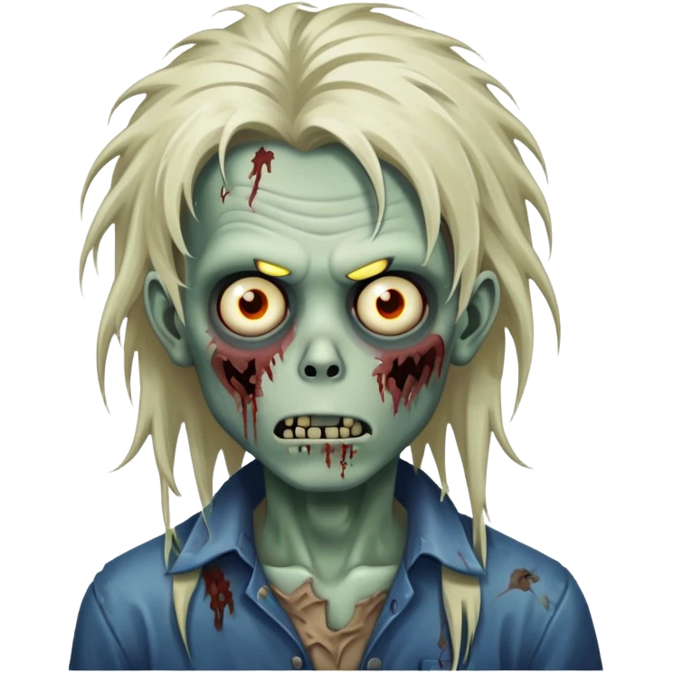 zombie boy with long hair emoji