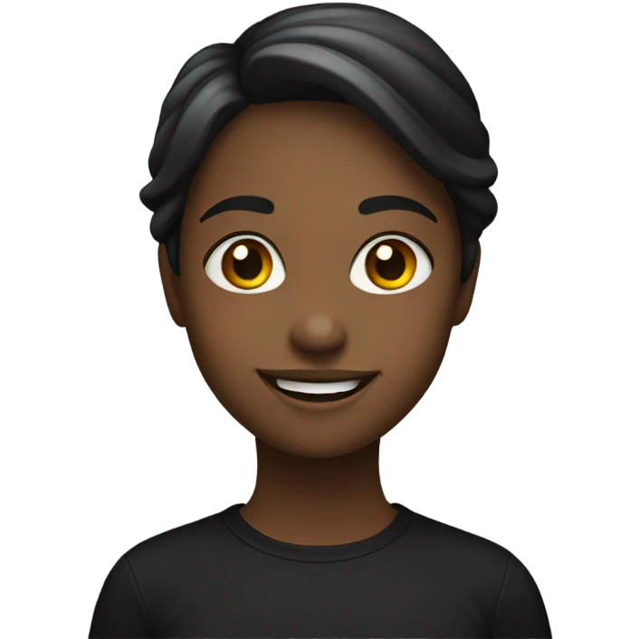 smiling girl in black shirt emoji
