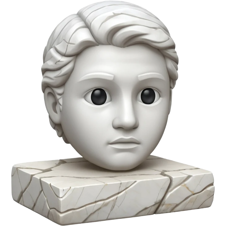 unfinished sculpture, part of the stone emoji