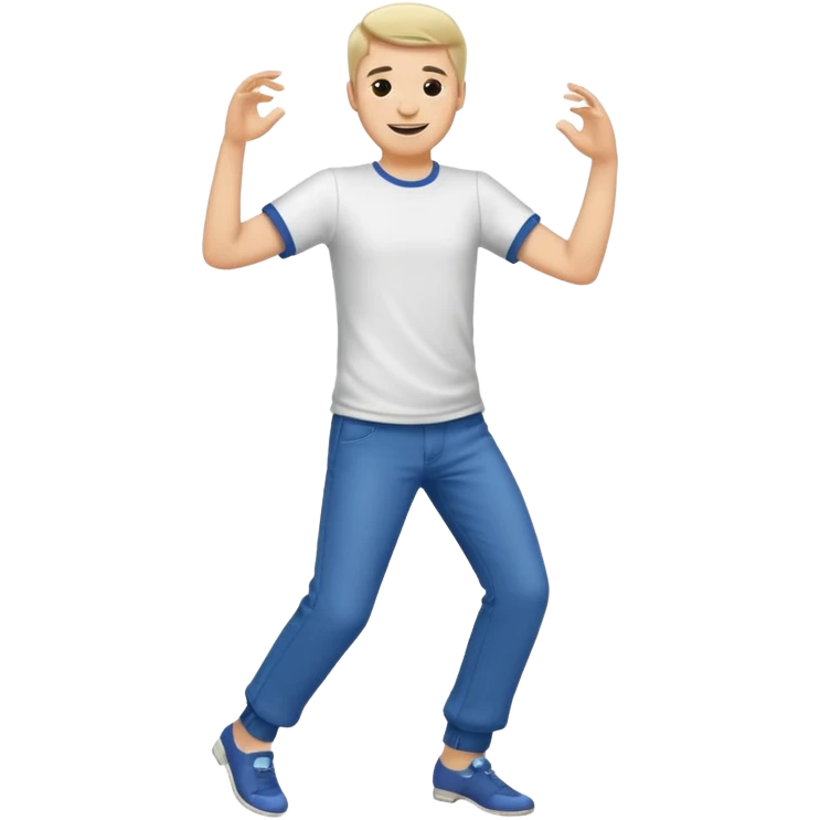 танцующий мужчина в полный рост в рубашке emoji