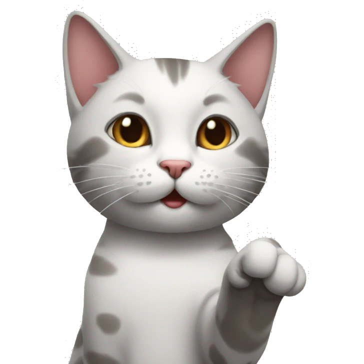 cat giving the peace v  emoji