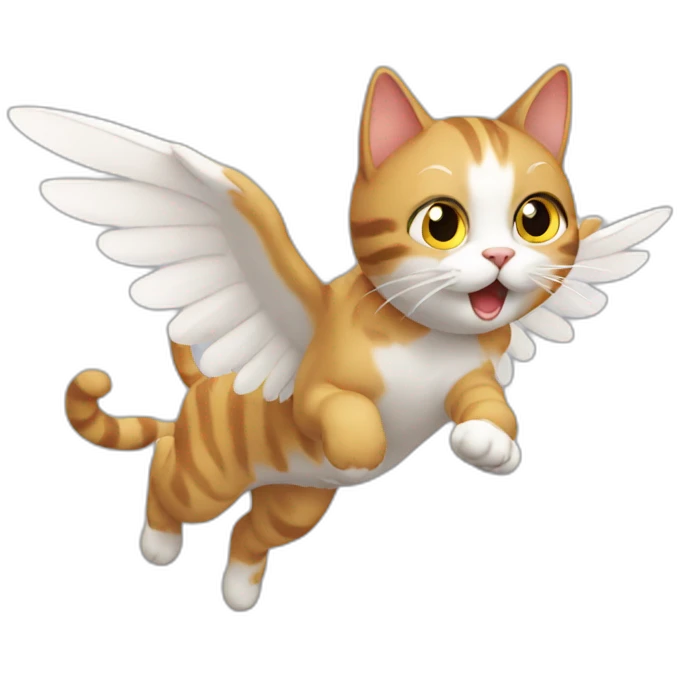 Cat flying emoji
