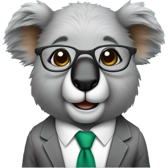 accountant koala, just the face with glasses emoji