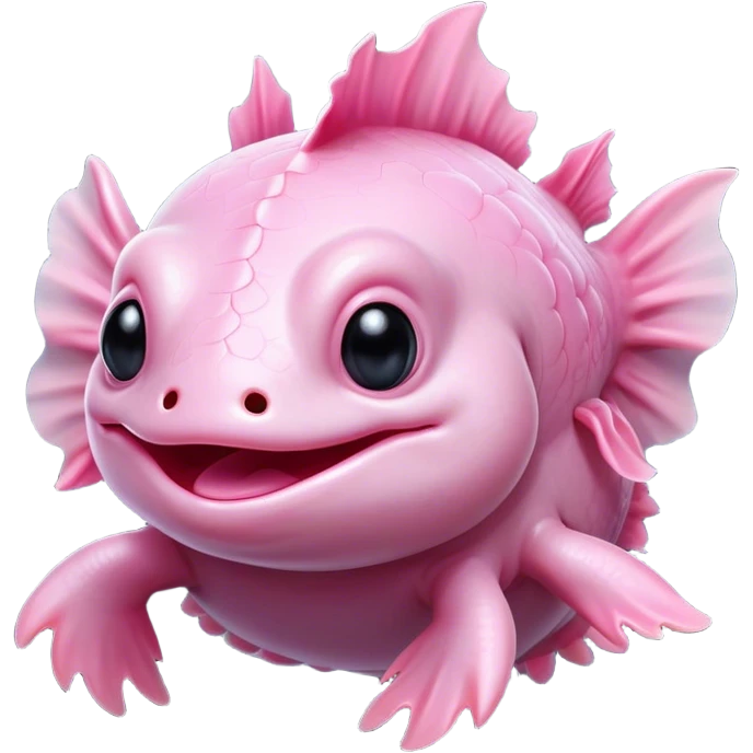 Cinematic Comical Axolotl Portrait Emoji, Head tilted dramatically with an exaggeratedly amused expression, featuring smooth, pale pink skin with ruffled, feathery gills and wide, expressive dark eyes filled with playful disbelief, Simplified yet hilariously expressive features, highly detailed, glowing with a slightly sassy glow, high shine, dramatic yet playful, stylized with an air of cheeky mischief, bright and endearing, soft glowing outline, capturing the essence of a spirited and over-the-top aquatic friend, so meme-worthy it feels like it could side-eye its way into internet fame instantly! emoji