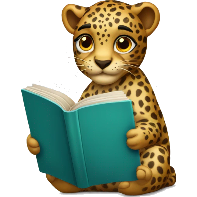 Leopard reading a book  emoji