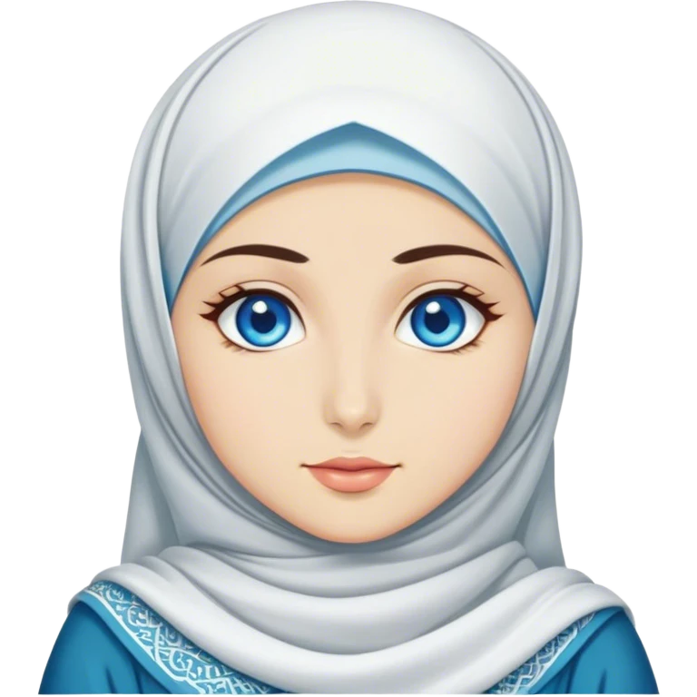 Turkish beautiful finish Konya girl blue eyes with hijab and cultured dress emoji