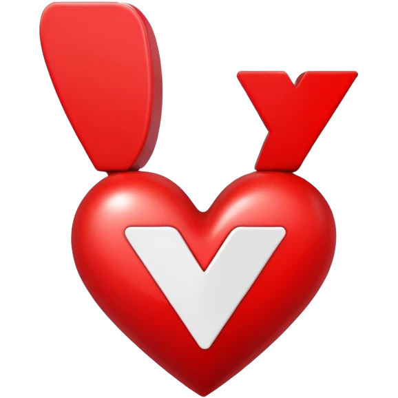 Heart with the letter Y inside  emoji
