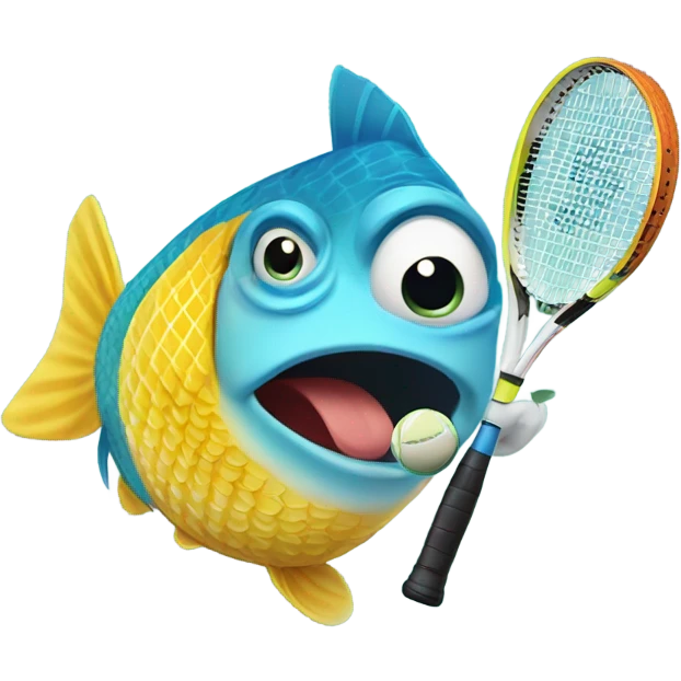 Fish play Tennis  emoji