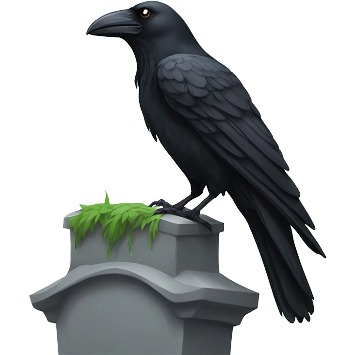 crow sitting on grave emoji