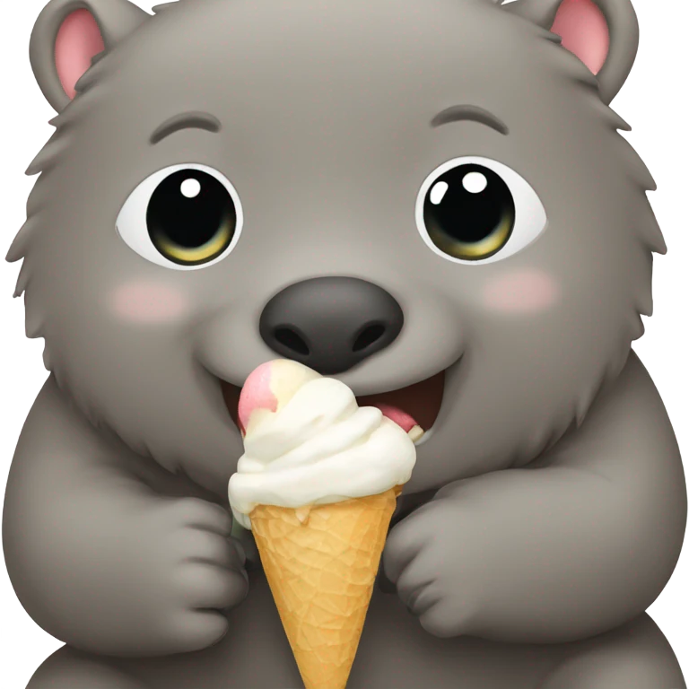 wombat eating ice cream emoji