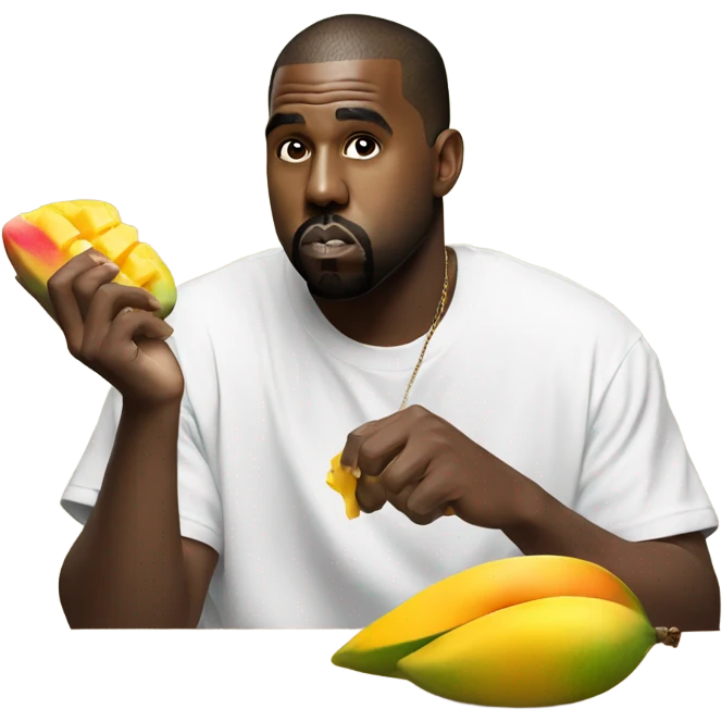 Kanye west eating a mango emoji