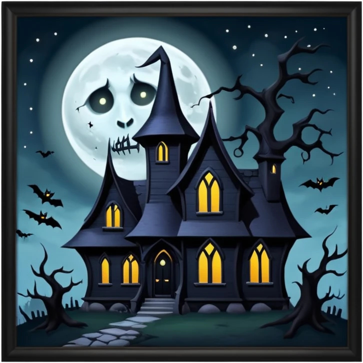 black witch house full moon emoji