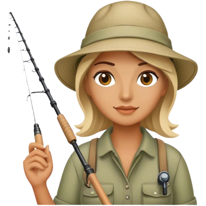 Woman fishing emoji