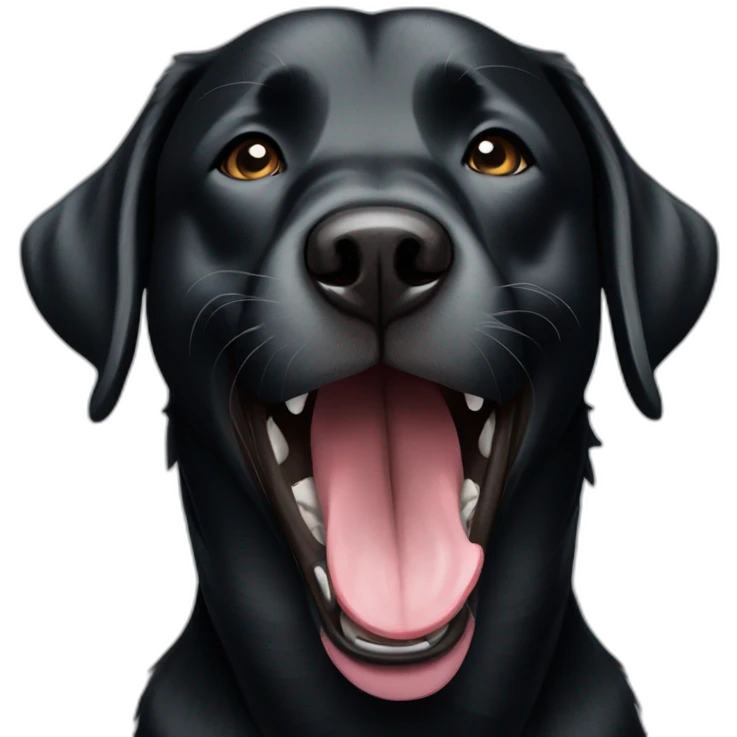 strong black labrador yawning emoji