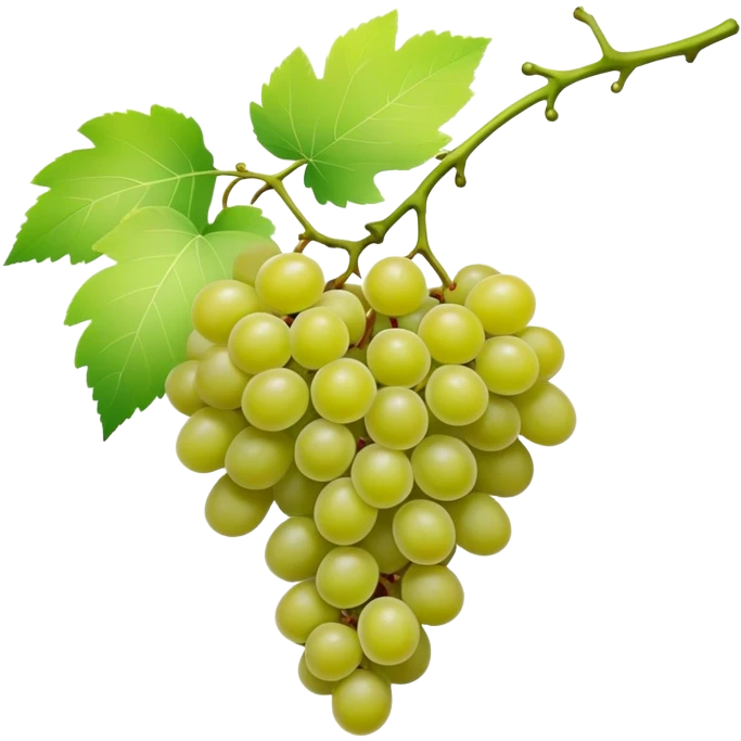 matcha colored grapes with matcha pastel colored leaves emoji