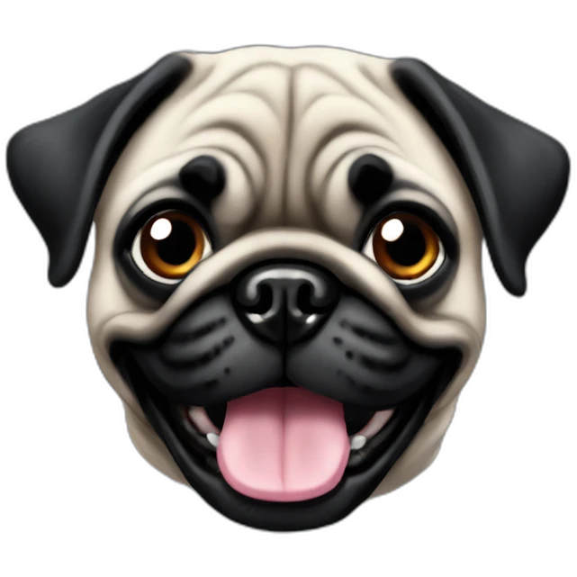 black happy pug emoji