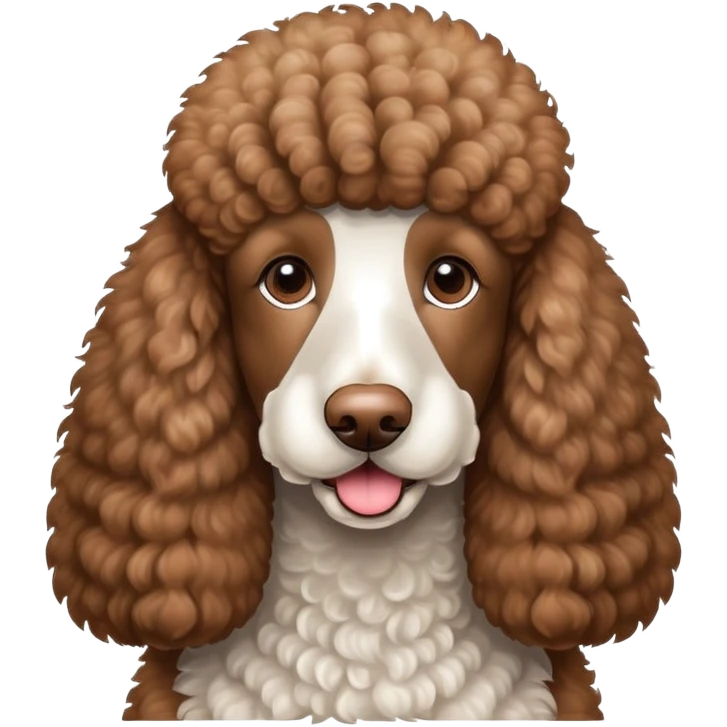 Brown and White standard poodle emoji