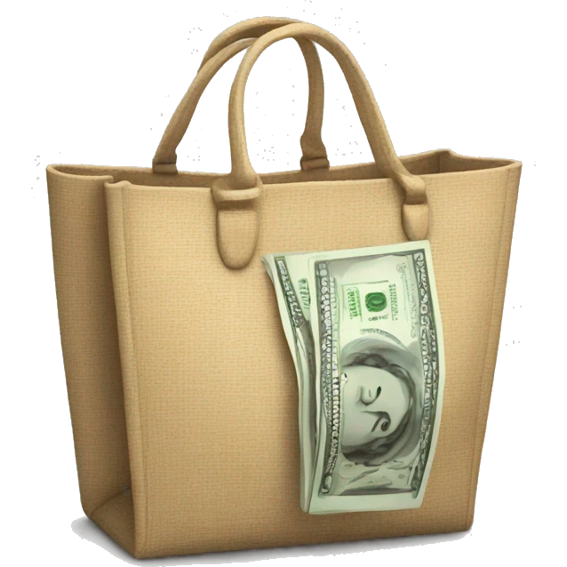 bolsa abierta con dinero emoji