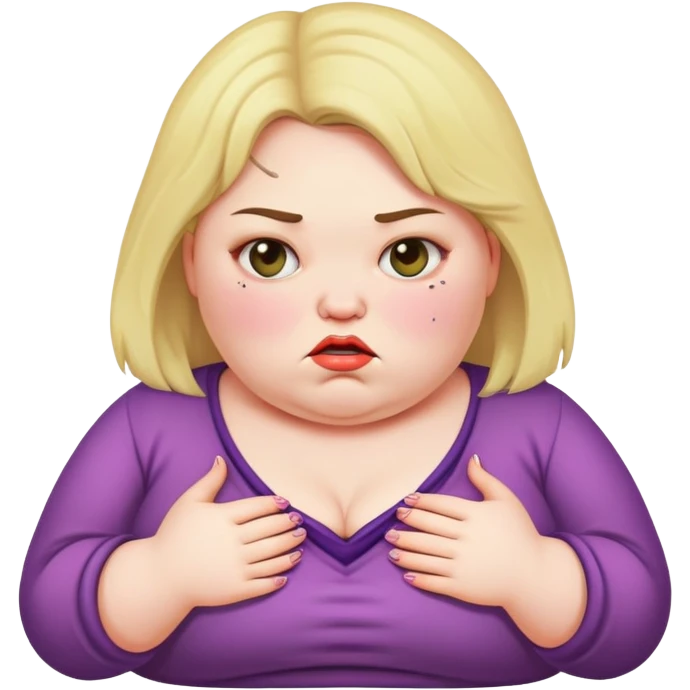 fat girl with ugly clothes and gross face emoji