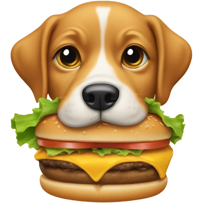 dog eating burger emoji