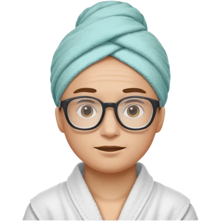 spa nerd: This emoji: 🤓 but with a spa towel on head emoji