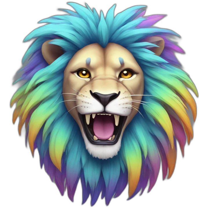 Trippy lion emoji