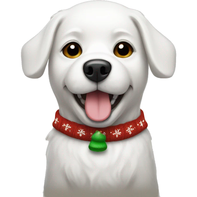 white dog wearing Christmas sweaters  emoji