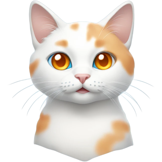 White cat with light orange patches and blue eyes  emoji