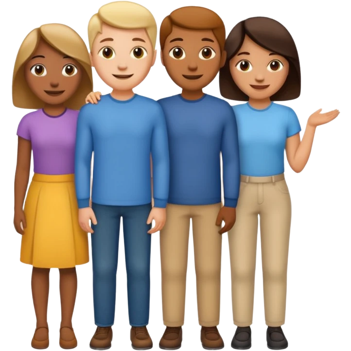 A line of 5 people standing one behind the other emoji